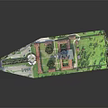 Detailed Architectural Model Showcasing Main Building Green Lawns Trees And Symmetrical Layout