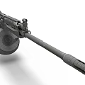 Black Modern Rifle with Long Barrel Magazine and Tactical Stock Design