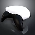 Player Holding Ergonomic Game Controller With White Surface And Black Grips 3d model