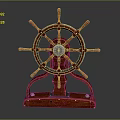 Vintage Wooden Ship Wheel Clock Decorative Ornament Set for Home Decor