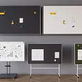 Different Types of Whiteboards and Bulletin Boards Wall Mounted Freestanding with Notes and Charts