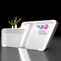 Modern White Reception Desk With Acrylic Surface Vase Dried Flowers And Logo