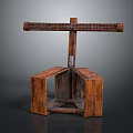 Traditional Wooden Household Item With Rustic Crossbar Structure For Daily Use