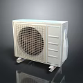 Modern White Air Conditioner Outdoor Unit With Grille Design And Support Legs