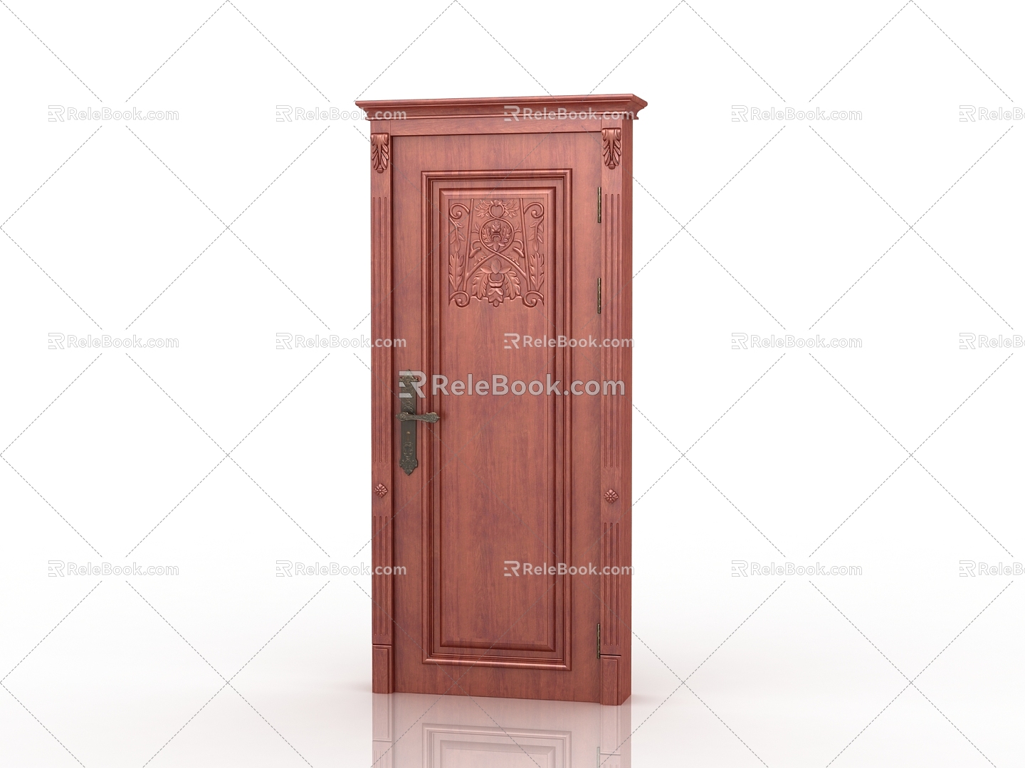 European-style door solid wood door interior door 3d model