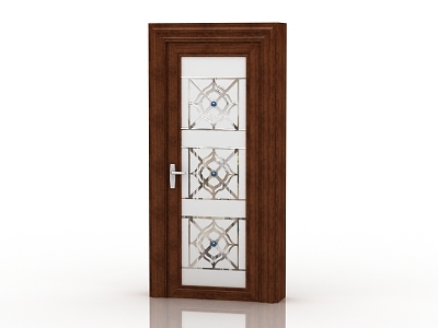 Jianou solid wood door interior door 3d model