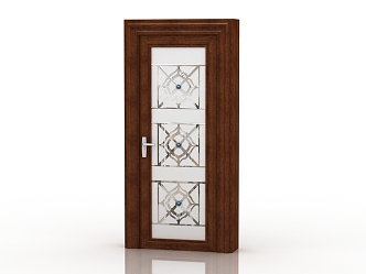 Jianou solid wood door interior door 3d model