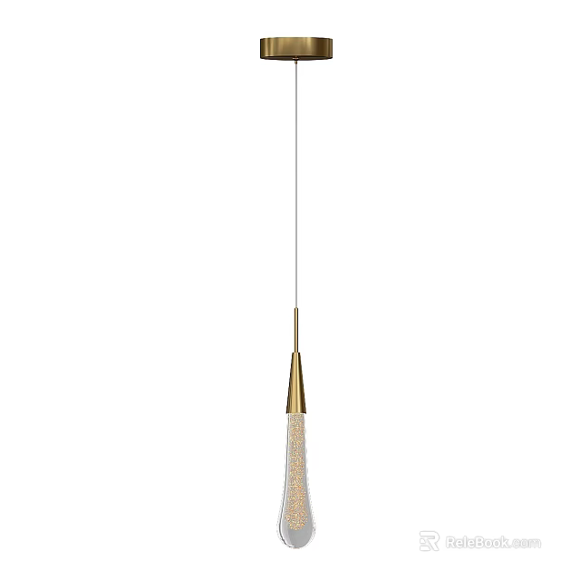 Modern Crystal Chandelier With Golden Pendant And Sleek Conical Design For Interior Decoration 3d model 