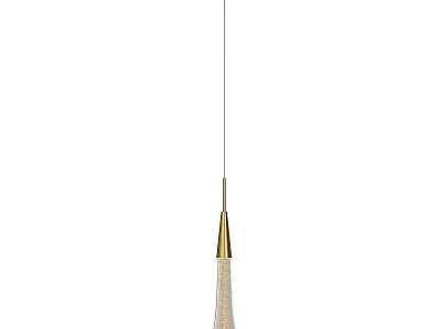 Modern Crystal Chandelier With Golden Pendant And Sleek Conical Design For Interior Decoration 3d model