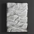 White 3D Textured Wall Panels With Wave Pattern For Interior Decor 3d model