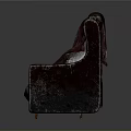 Vintage Burgundy Velvet Armchair With Patterned Pillow And Wooden Legs