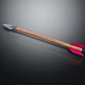Handcrafted Traditional Arrow With Wooden Handle Metal Arrowhead And Pink Fletching