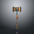 Unique Decorative Fantasy Hammer With Colorful Metal Head And Handle Design