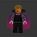 Lego Vampire Minifigure With Brown Hair Glasses Black Suit And Purple Cape
