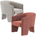 Modern Leather Lounge Chairs With Unique Block Legs In Beige Gray And Burgundy