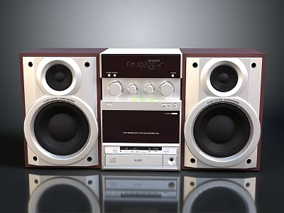 Philips Home Audio Stereo System With Dual Speakers And CD Player 3d model