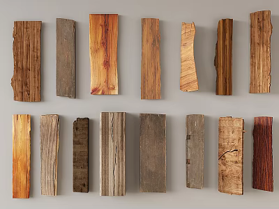 Stone Wood Samples Featuring Various Natural Textures And Colors Arranged Neatly 3d model