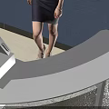 Modern Lobby Interior Reception Desk 3D Model With Marble Countertop And Welcome Sign
