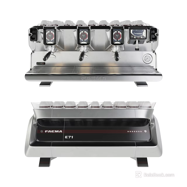 Kitchen Appliances FAEMA E71 Coffee Machine With Multiple Spouts And Control Panel 3d model 