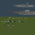 Military Weapons Collection Featuring Aircraft Carriers Fighter Jets Tanks And Artillery