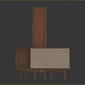 Modern Wooden Display Cabinet And Storage Cabinet With Glass Doors And Tapered Legs