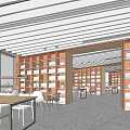 modern library 3d model