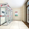 Taipei Bank Modern Lobby Interior With Reception Desk Seats Windows And Lighting