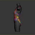 Colorful Floral Pattern One Piece Swimsuit With Spaghetti Straps For Beach Wear