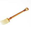 Amber Colored Plastic Fork With Long Handle For Kitchen Dining Use