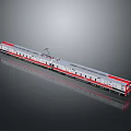 Modern Red And White Electric Train With Streamlined Design And Multiple Carriages