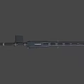 Tactical Black Rifle With Scope Barrel And Stock On Orange Background