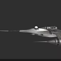 Futuristic Cosmic Spacecraft Design With Streamlined Body And Twin Thruster Engines