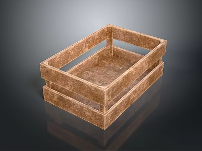 Rustic Brown Wooden Storage Box With Open Top Design For Home Decor And Organization 3d model