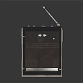 Vintage Radio Audio Speaker With Antenna Black And Silver Retro Design Grille