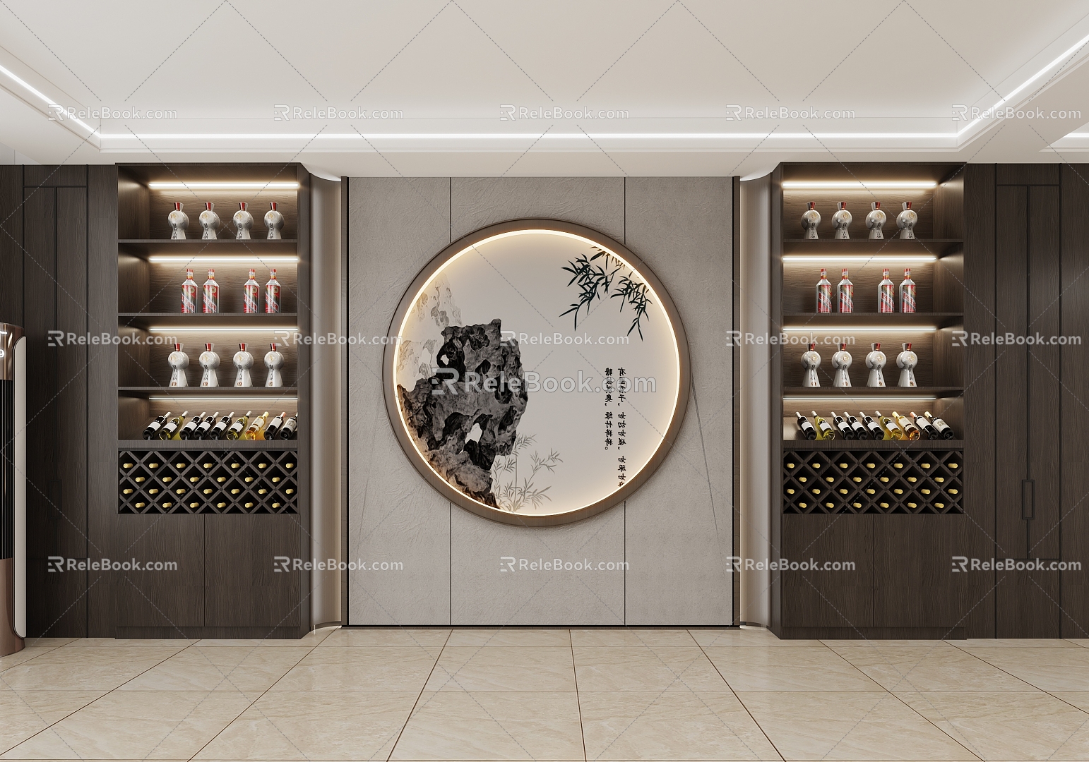 New Chinese Wine Cabinet 3d model