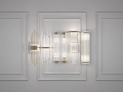 Modern Wall Lamp With Sleek Metal Frame And Transparent Glass Shade For White Wall Decoration 3d model