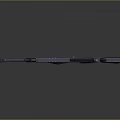 Futuristic Dark Colored Sniper Rifle With Long Barrel Sleek Design Red Accents