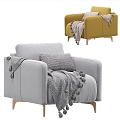 Modern Single Sofa Fabric Single Sofa 3d model