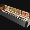 Golden MOKINGRAN Jewelry Store Exterior And Interior With Bright Lighting And Display Cases