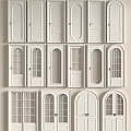 Different Styles of White Interior Doors with Glass Panels and Arch Designs