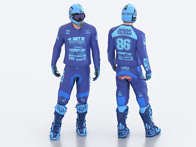 racer professional racer man athlete 3d model