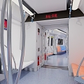 Modern subway car interior 3d model