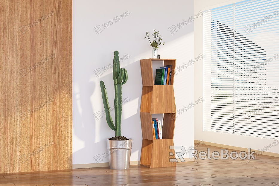 Modern Bookcase Corner Cabinet model