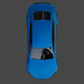 Blue Modern Sports Car With Streamlined Body Design And Stylish Wheels