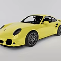 Yellow Two Door Sports Car With Sleek Design And Black Alloy Wheels