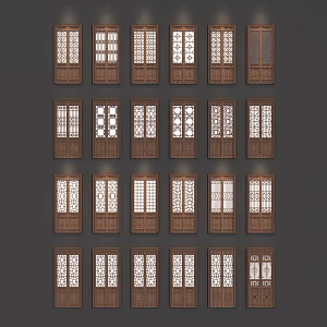Chinese double door 3d model