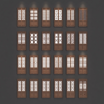 Chinese double door 3d model