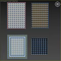 Decorative Floor Tile Components Featuring Contrasting Geometric Patterns In Light And Dark Hues 3d model