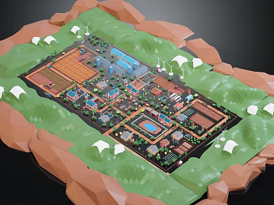 Modern Cartoon Scene Cartoon City Micro City Urban Landscape 3d model