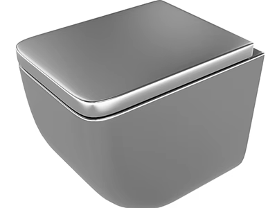 Contemporary Bathroom Suite With Stylish Square Lid Toilet And Sleek Design 3d model